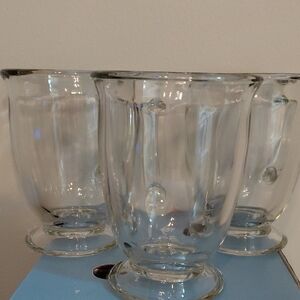 Stylish Clear Glass Coffee Mugs Set